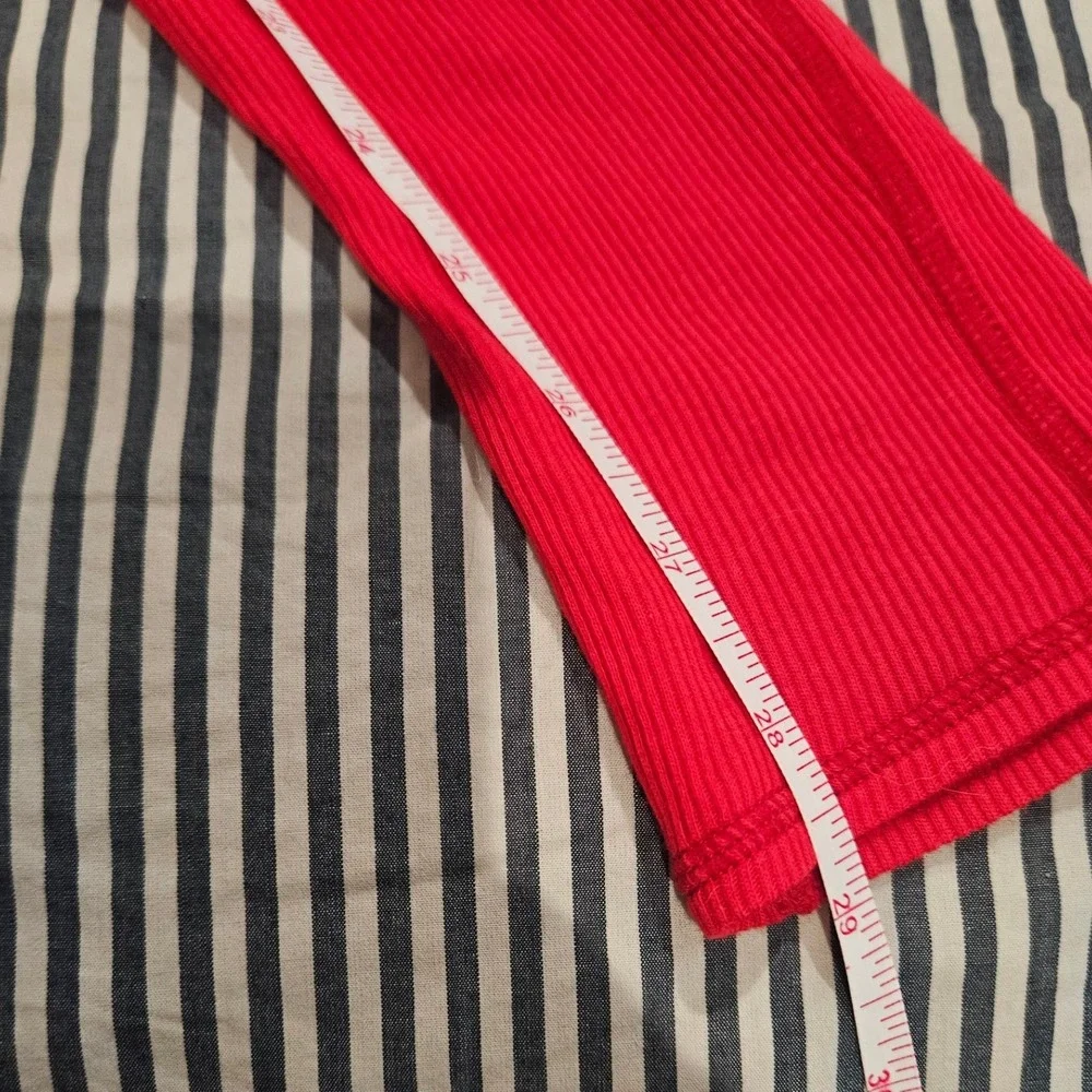 SKIMS Ribbed Onesie Women S Poppy Red Excellent Scoop Neck Sleeveless Bodysuit - Picture 9 of 9